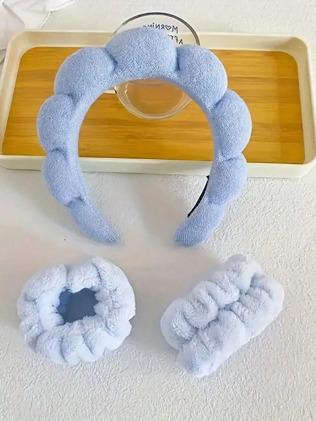 

Padded Terry Cloth Headband With Wrist Straps For Face Washing Skincare Makeup
