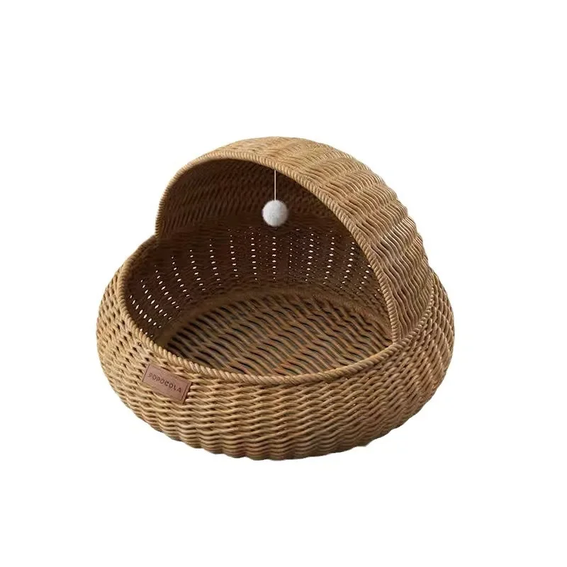 

New Willow Cat Nest Summer Handmade Rattan Universal Pet Nest Semi-closed Summer