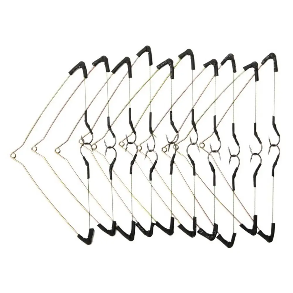 

Hot 2 Hooks Fishing Line Space Bifurcation Flat Space Bean Contactor Device Tying Tool Swivel Double Hooks