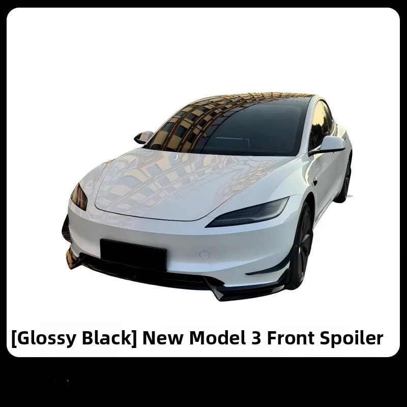 For Tesla New Model 3 2024-2026 ABS Front Bumper Diffuser Splitter Spoiler Lip Tuning Body Kits Protection Car Accessories view 2