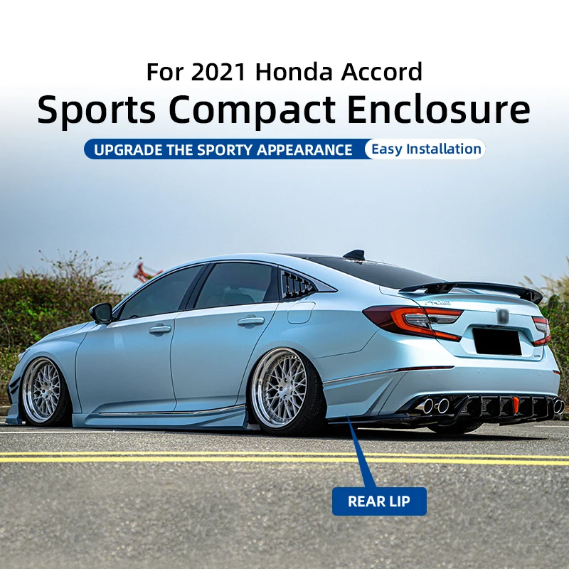 For Accord 2021-2022 New Style Body Kit with Front Bumper Lip Side Skirt Rear Diffuser Spoiler 4