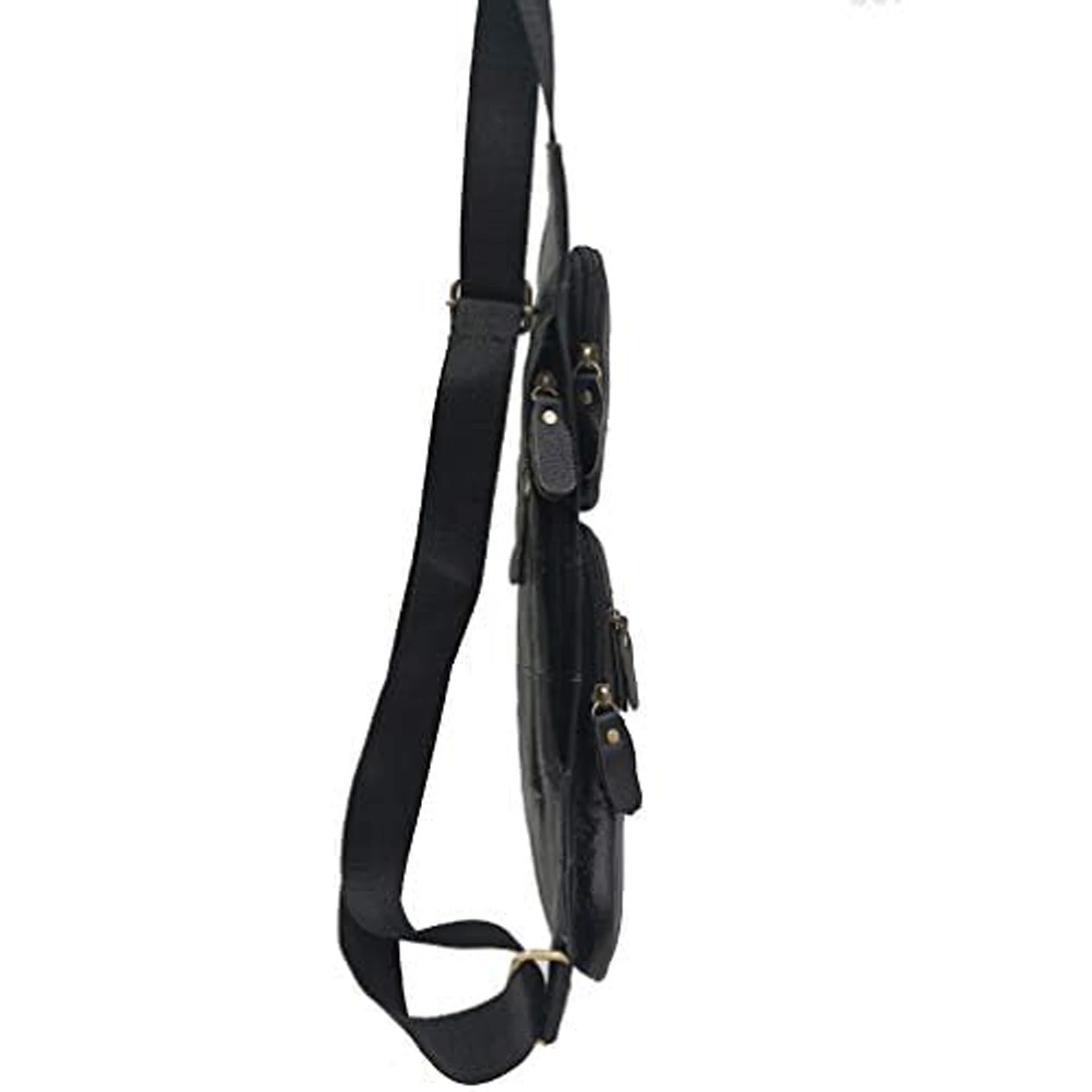 Leather Sling Bag Crossbody Backpack for Men Women Travel Outdoor Sports Hiking Camping Shoulder Chest Day Pack Daypack - view 4