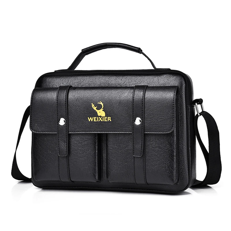 PU Leather Shoulder Bag Vintage Handbags Cross Office Business Briefcase Tote Ipad Square Crossbody Portable Bag Man Husband