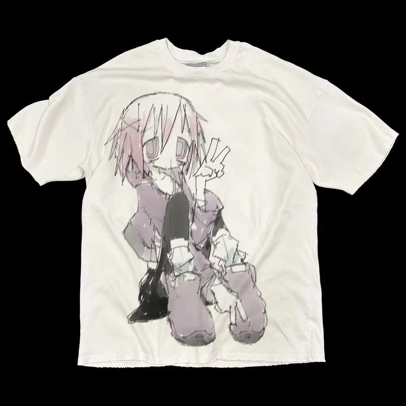 Japanische Y2k Herren Damen Crop-Top Grunge-Kleidung 2000er Jahre Oberteile T-Shirt für Männer Mädchen Grafik-T-Shirts Y2k Top Damenkleidung Harajuku – Detail 3