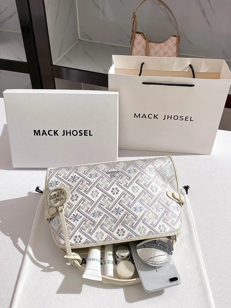 Bolso Tote Bordado Ma Jhosel, Bolso de Mano para Viajeros, Cuero Suave, Estilo Casual, Nueva Colección Verano 2025, Bolso d...