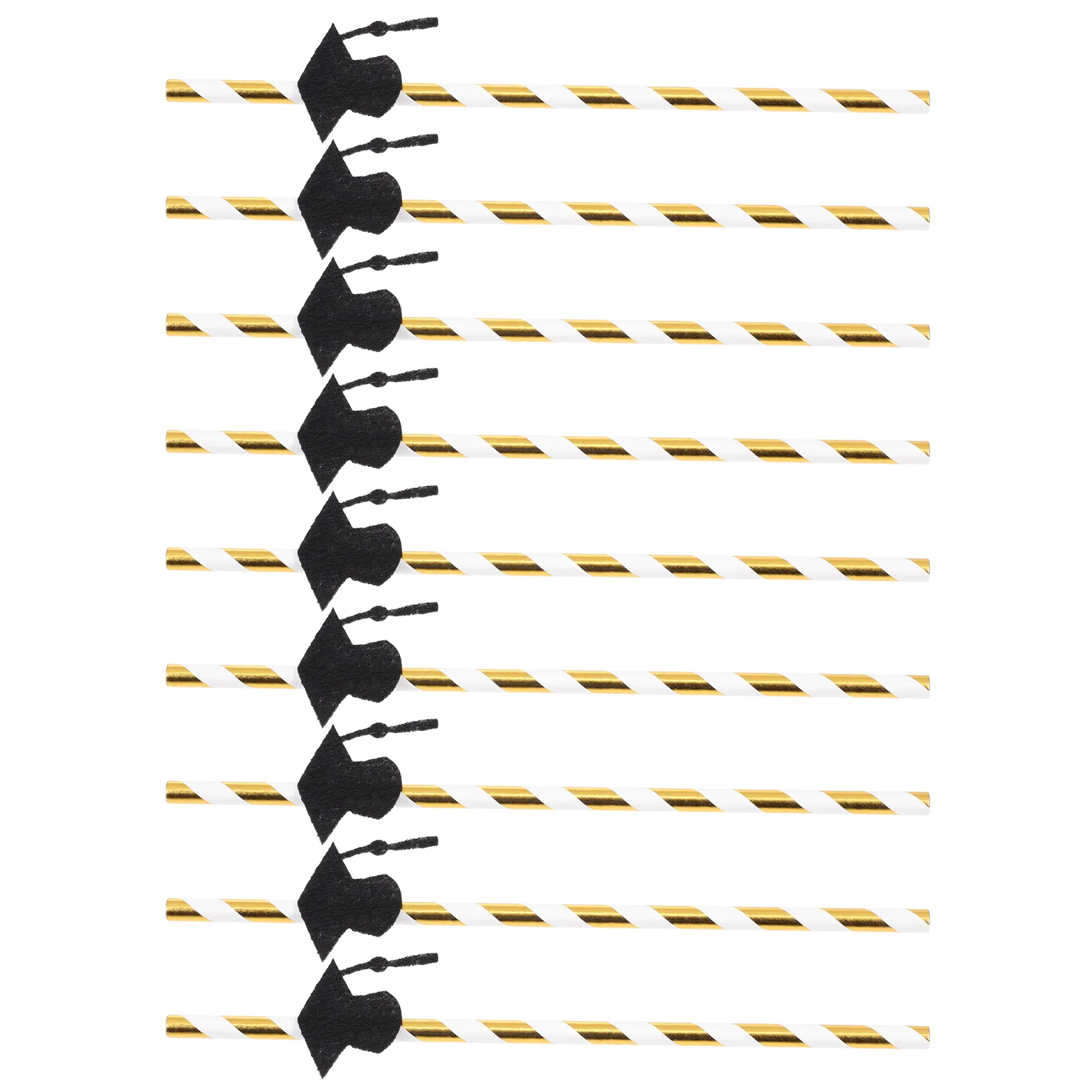 

24pcs Doctor Hat Paper Straws Non Woven Disposable Graduation Party Drinking Straws For Coffee Tea Milk Tea Cocktail