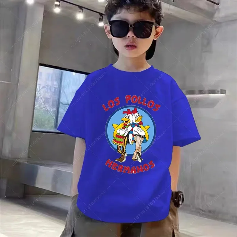 Camiseta de diseño de Los Pollos Hermanos para niños, ropa de rick, camisetas para adolescentes, Verano