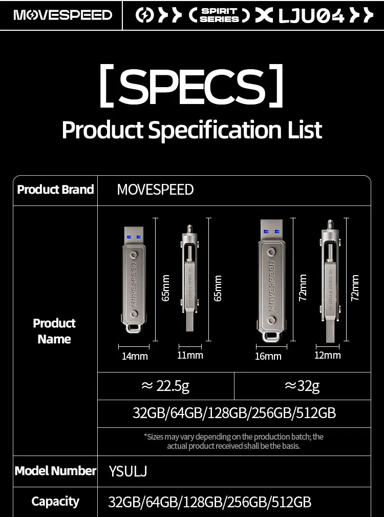 MOVESPEED 150 MB/USB Typ C Flash-Laufwerk 64 GB 128 GB 256 GB 512 GB OTG USB 3.1 Pendrive für MacBook iPhone 15/16 Laptop PC – Detail 12