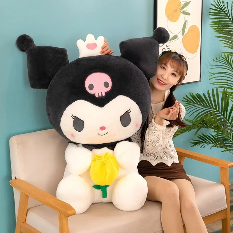 60 centimetri Sanrio Kawaii Kuromi Peluche Ripiene Bambola Morbida Per Bambini Ragazza Che Dormire Letto Del Fumetto Cuscino Melodia Carino Decorazione Della Camera Regalo