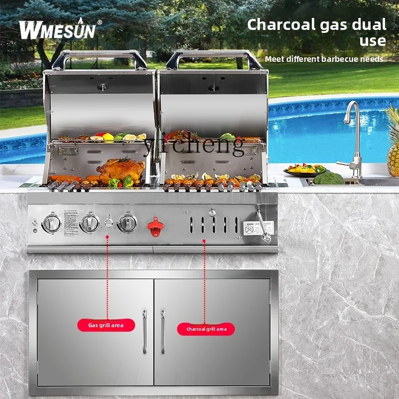 

TQH Built-in BBQ Non-smoking BBQ Grill Outdoor Villa Courtyard Large Charcoal BBQ
