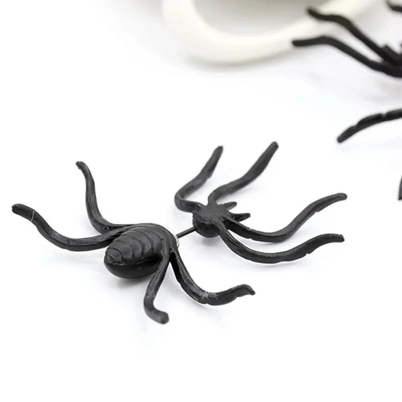 1-6Pcs Halloween Funny Spider Stud Earrings Woman 3D Black Spider Ear Stud Earrings Halloween Costumes Party DIY Decoration view 6