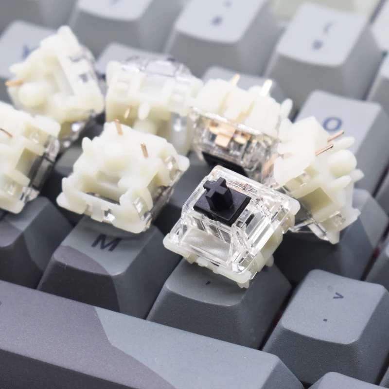Przełączniki GATERON KS-9 Silent 2.0, 5-pinowe, liniowe, żółte, czerwone, czarne, białe, RGB SMD, DIY, hotswap, 35 sztuk w opakowaniu, do klawiatur mechanicznych. — zdjęcie produktu 4