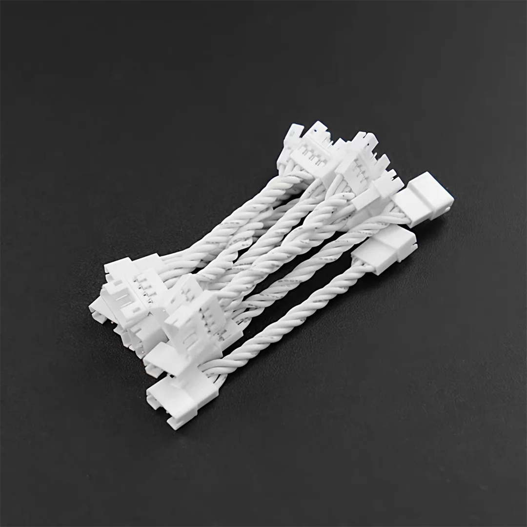 Two ends of PH2.0-4P (female) white silicone stranded wire, 5cm long (10 pieces)