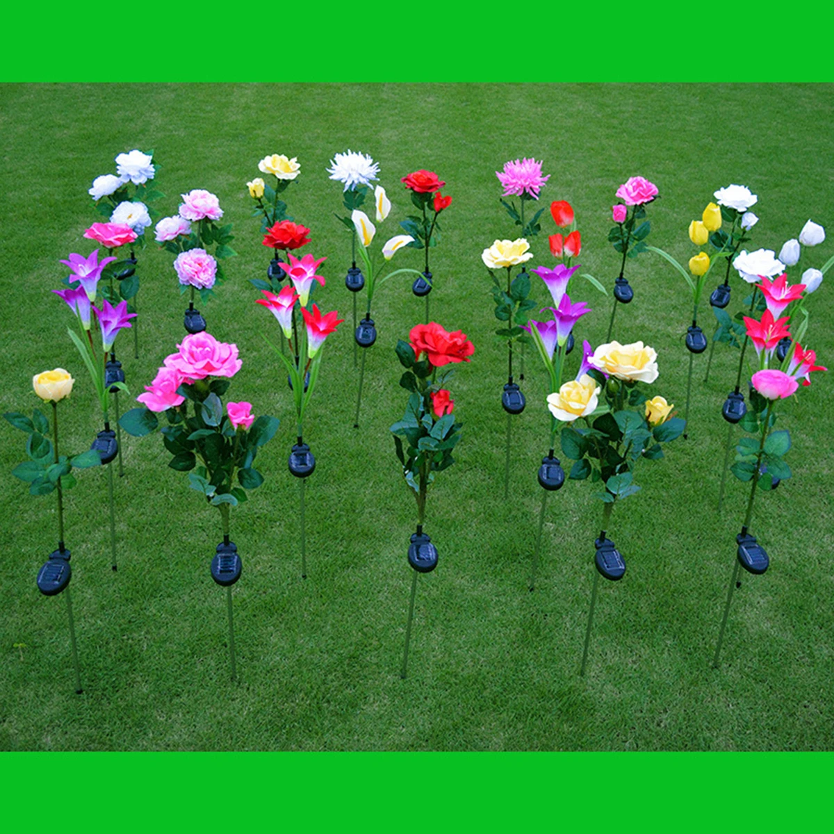 

Creative LED Solar Powered Peony Flower Lights Outdoor Garden Lawn Balcony Decoration Automatic On Off Wedding Party Christmas