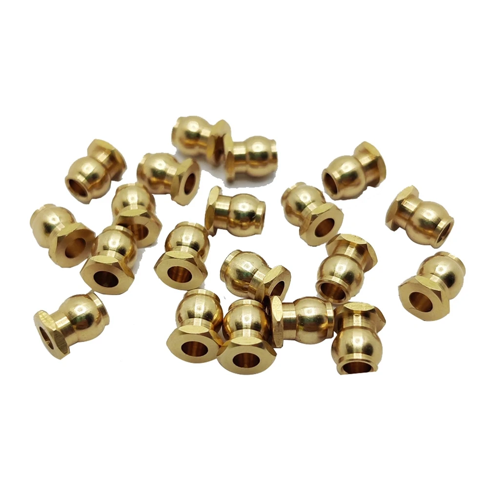 20Pcs M3 Link Rod Brass Ball Head Bearing Ends Joint Bolt Spare Parts for 1/10 1/8 RC Crawler Off-Road Car Accessories