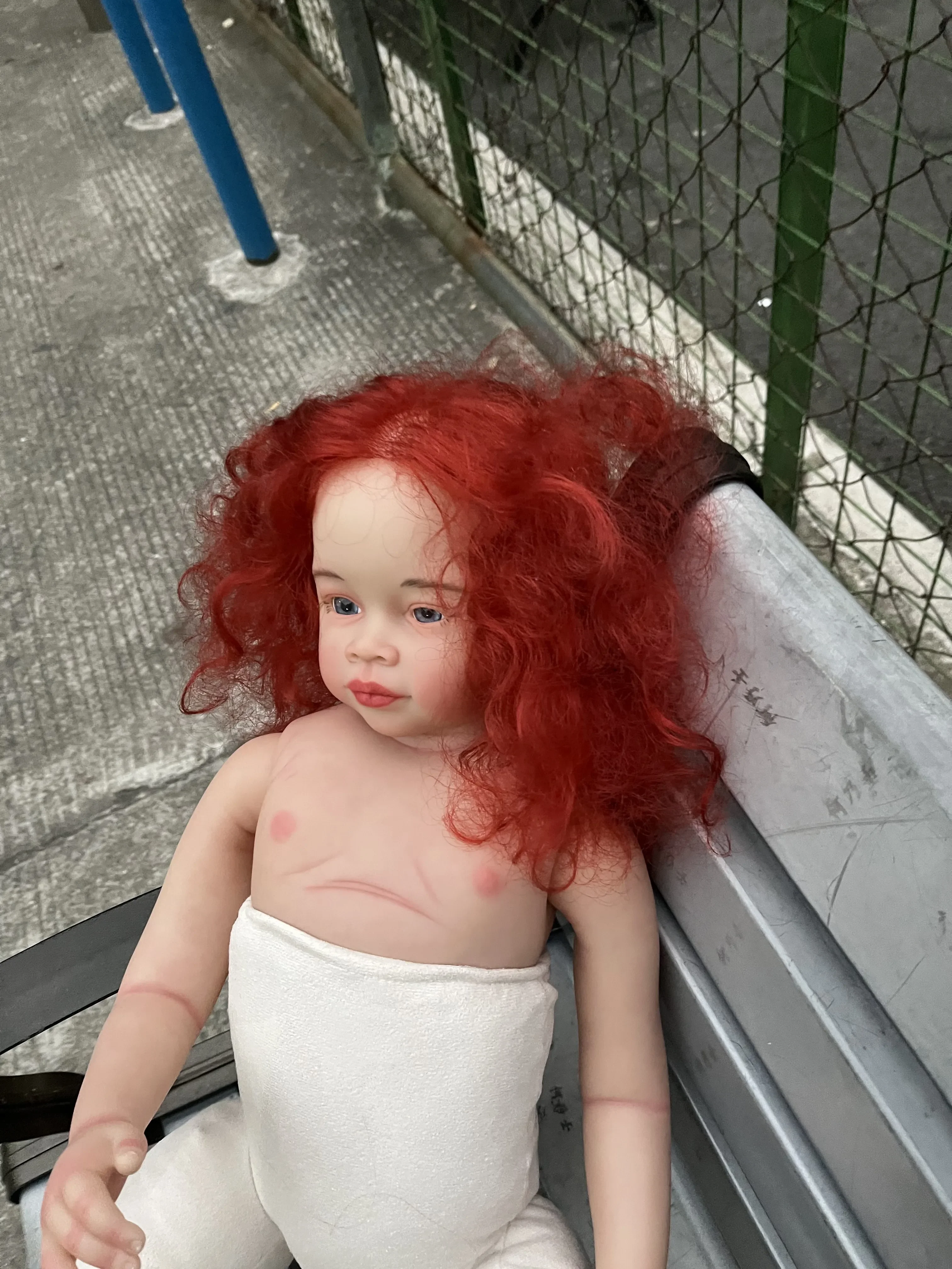 DLS Fornitura limitata personalizzata da 32 pollici Reborn Baby Doll Meili con kit dipinto di capelli rossi radicati a mano Parte fai da te Regalo di Natale