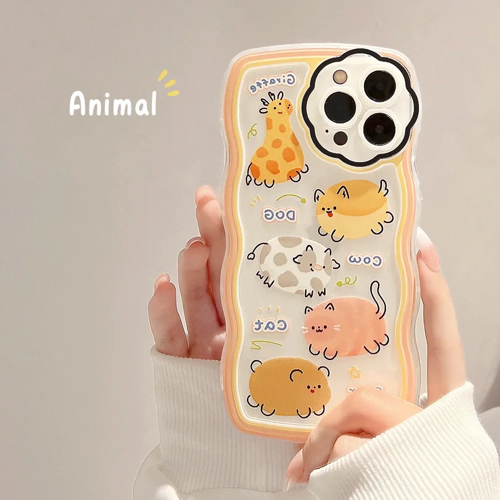 Funny giraffe puppy cow bear Inflatable zoo Phone Case For iPhone 15 14 13 11 12 Pro Max 14 Plus Xr Xs 15 Plus case Cute Cover