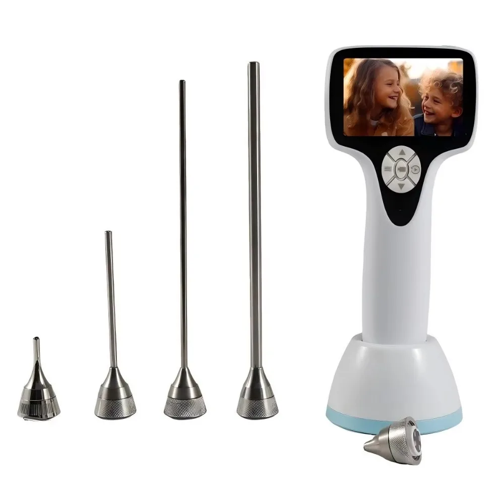 Veterinary ear examination video otoscope, multiple probe sizes, high definition recording system, veterinary clinic equipment