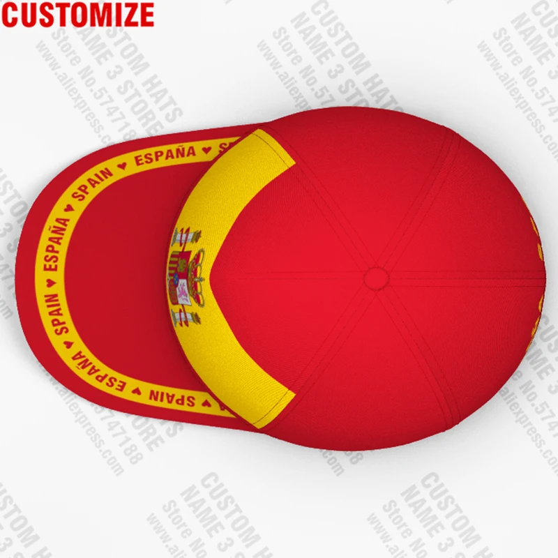 Spain Baseball Caps Free Custom Made Name Number Team Logo Es Hat Esp Country Espana Travel Spanish Nation Kingdom Flag Headgear