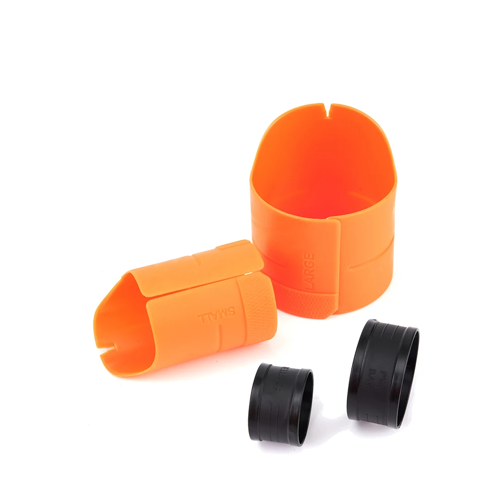 1 conjunto de saco de pesca de carpa pva carregador mais fácil mais rápido amarrando saco de pva sólido design anti-deslizamento plástico laranja acessórios de pesca