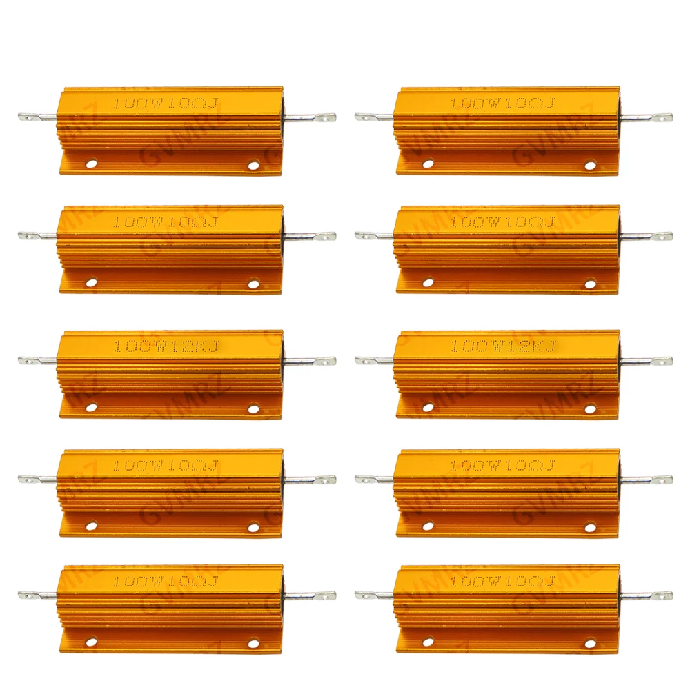 100W 150R 220R 5.6R 65R Aluminum Housing Power Resistor High Wattage Wirewound Resistor 0.01Ω–150KΩ Assorted Values 1.2R 0.62R