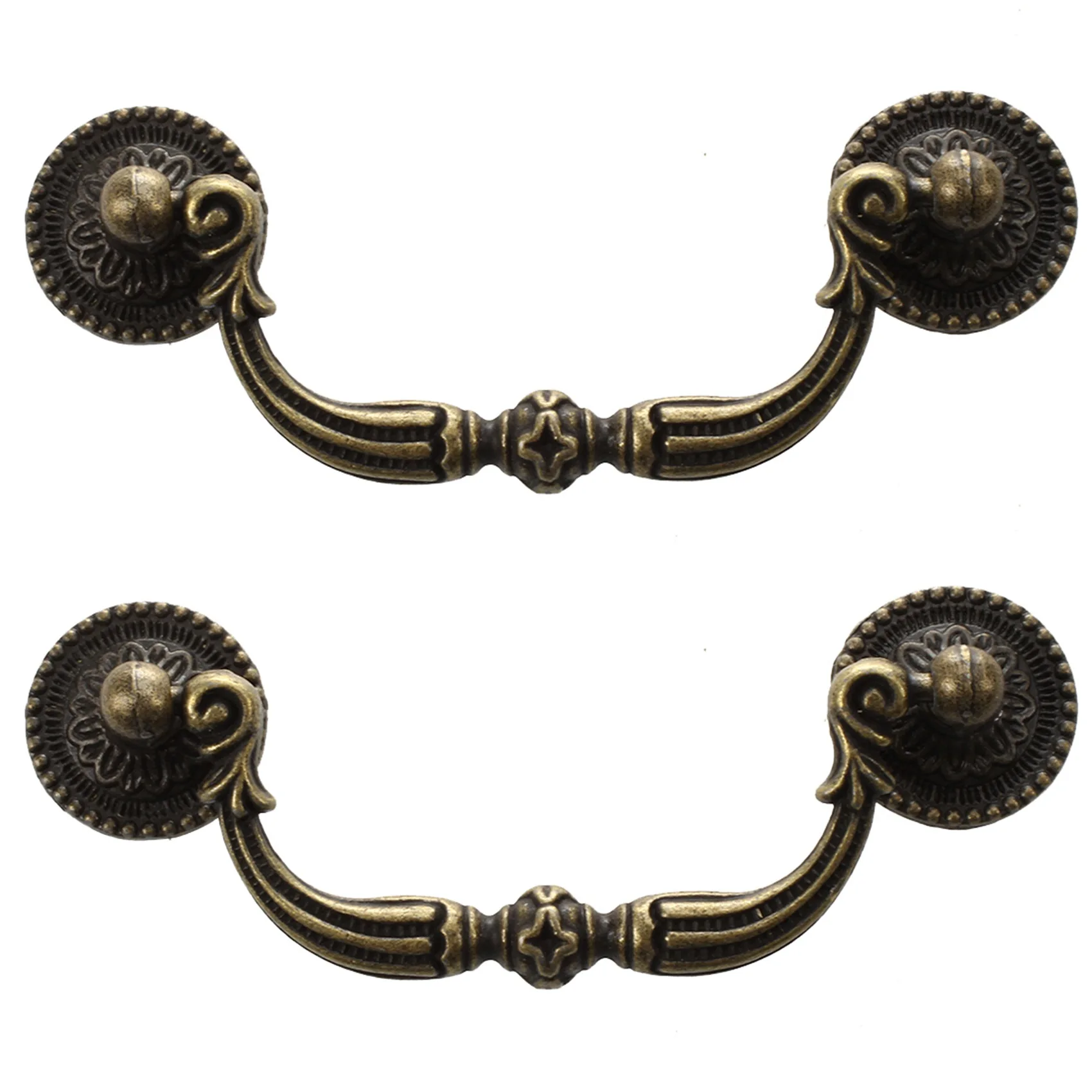 

ABLN-2X Antique Brass Cabinet Door Drawer Handles 100 Mm