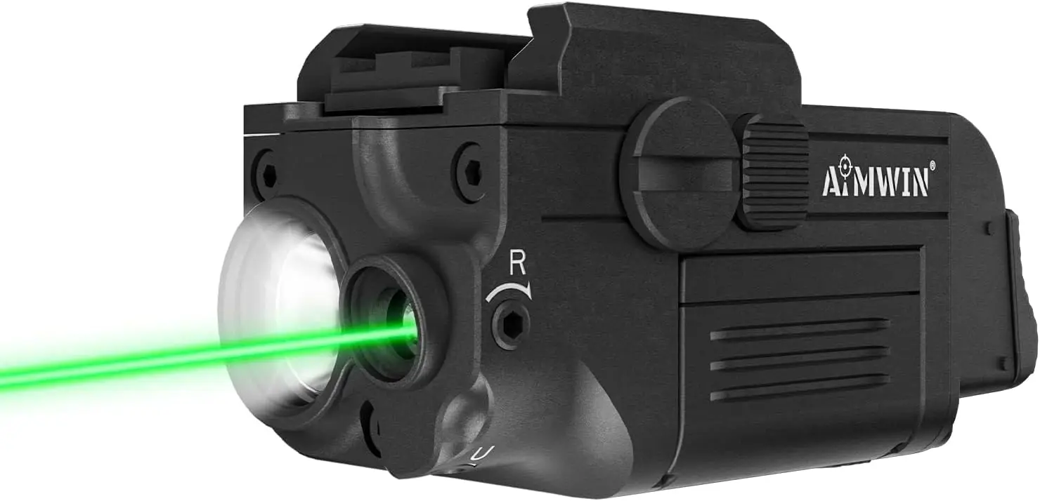 

900 Lumens Tactical Flashlight with Green Laser, Magnetic Rechargeable, Fits GL/1913 Picatinny Rails