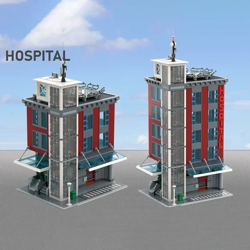 Moc Building Blocks Modular Hospital Model Technology Bricks City Street View Model DIY Assembly Toys Construstion Holiday Gifts