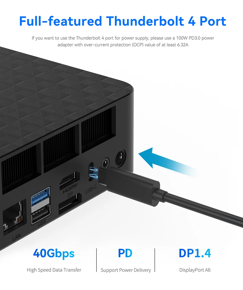 New Beelink Sei12 Max Intel i7 12700H (10C/16T Up to 4.7GHz) 32GB DDR4 500GB M.2 NVMe SSD upto 54W Desktop Office Computer