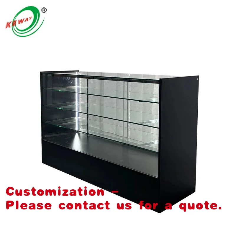 

Customize.KEWAY Custom 48 Inch Glass Showcase Glass Display Cabinet Reception Counter Retail Merchandising