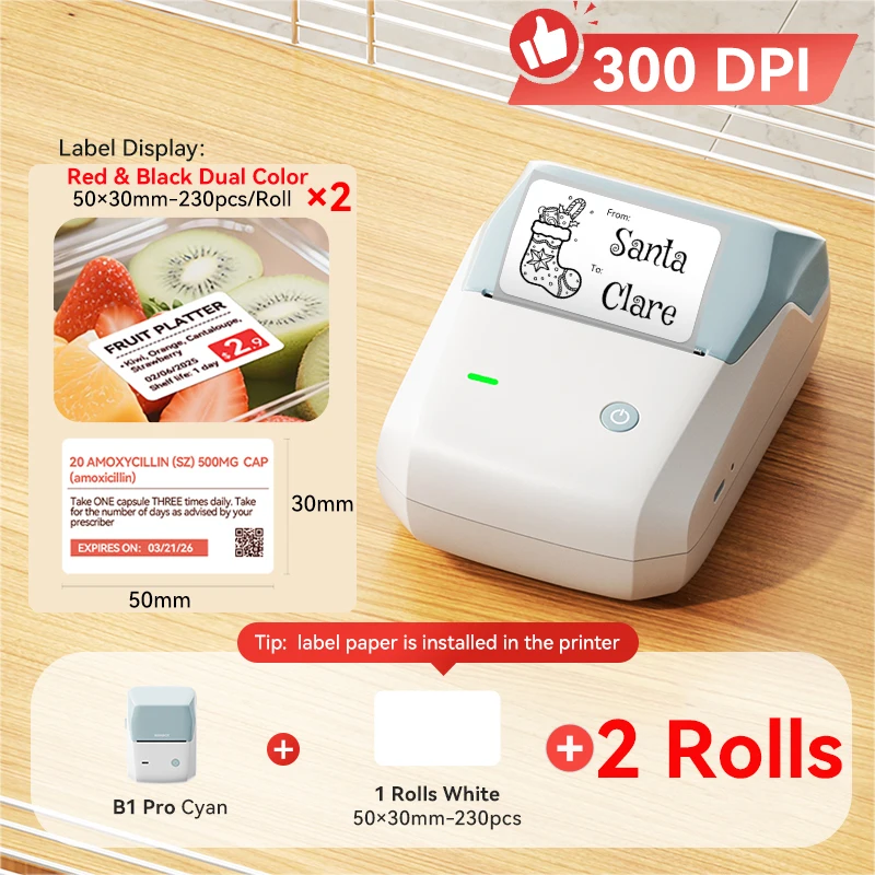Niimbot B1/B1 PRO Thermische Labelprinter Bluetooth Pocket Label Maker Barcode QR-code Zelfklevende sticker Etiketteermachine