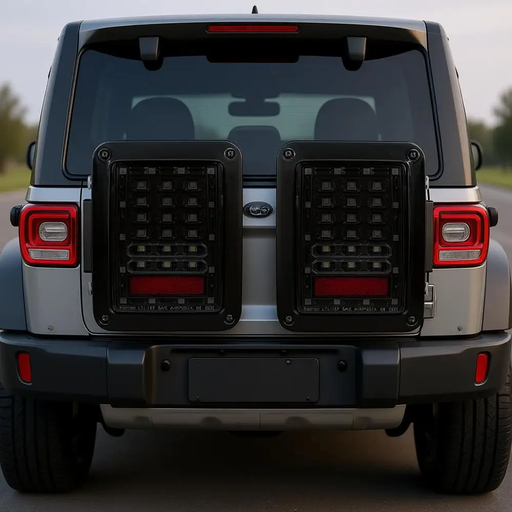 

Светодиодные задние фонари, совместимые с JK JKU 2007-2018, с затемненными линзами, стоп-сигналами, ходовыми огнями и фонарями заднего хода, 2 шт.