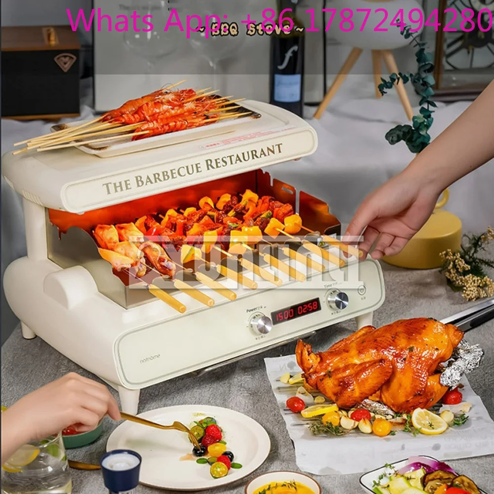 New Multifunctional Barbecue Machine Smokeless Grill Chicken Roaster Machine Parrilla Automatically Rotates