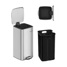 SONGMICS-papelera de cocina de 8 galones con Pedal de acero, cubo interior, cierre suave y se mantiene