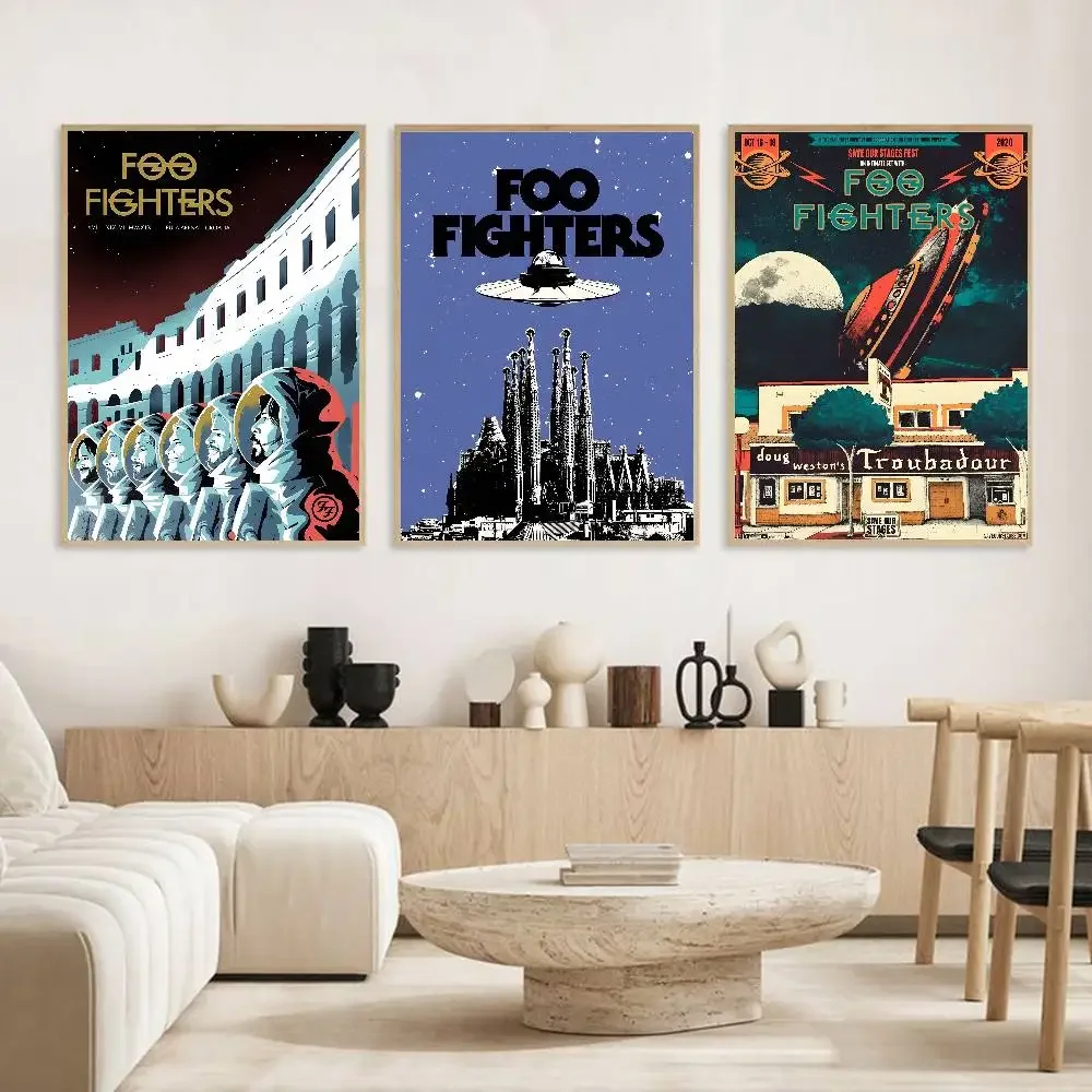 ملصق كلاسيكي F-Foo F-Fighters عالي الدقة، ملصقات ذاتية اللصق مقاومة للماء، مثالية لتزيين غرفة المعيشة وغرفة النوم
