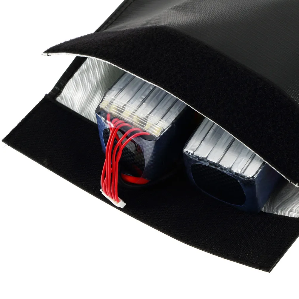 Rc Lipo Battery Fireproof Safety Guard Bag Black Fiberglass Protective Blastproof Storage Pouch Safe Charge for Workshop Home