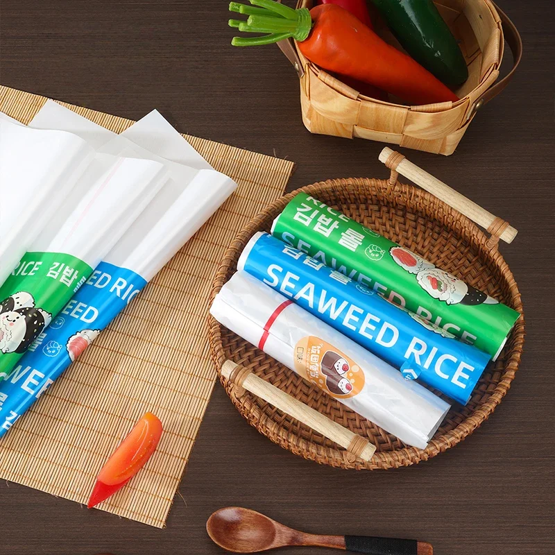 100Pcs Rice Sushi Roll Packaging Bag Korean-Style Nori Seaweed Onigiri Sushi Gift Bags Easy Tear Portable Kids Bento Accessories