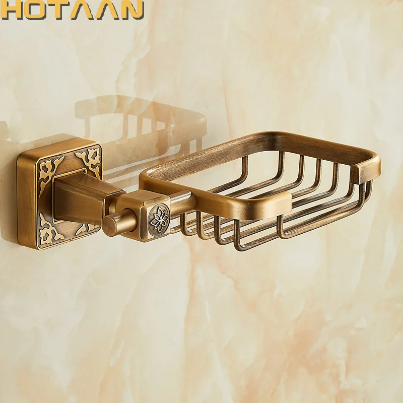 

Solid Aluminium Wall Mounted Antique Brass Color Bathroom Soap Basket New Bath Soap Dish Holders Bathroom Products YT-14190