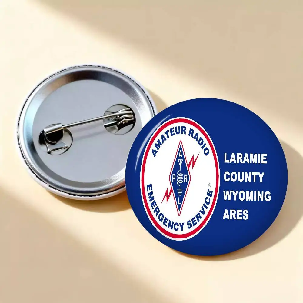 Licensed H-Ham Retro Radio Cartoon Brooches Anime Badge Round Handmade Brooch Lapel Pins Jewelry for Backpack Clothes Gifts view 5