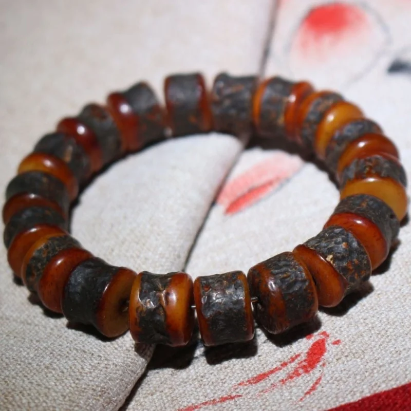 Home accessories: Natural Tibetan Buddhist bead , eyebrow , old yak bone bracelet