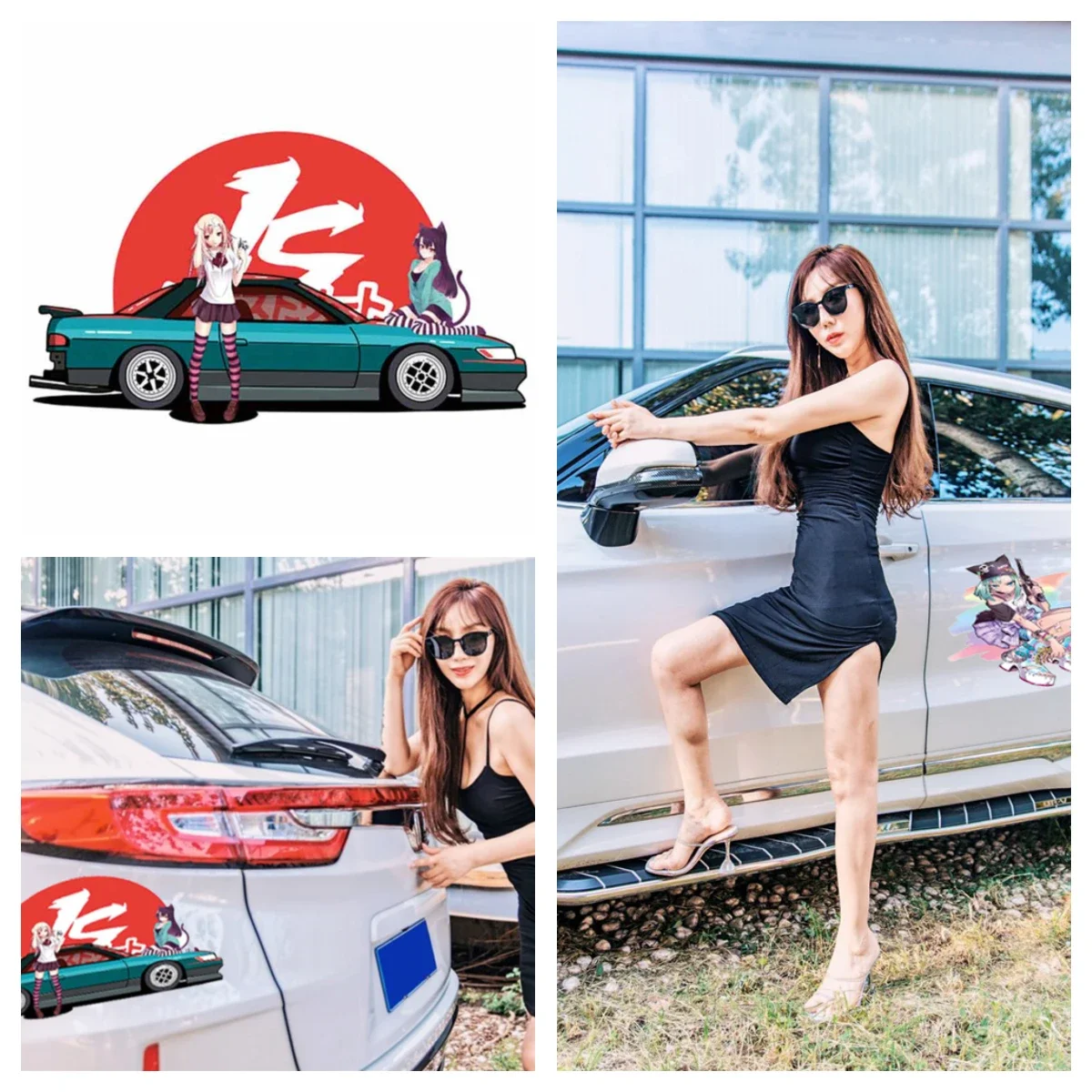 FUYOOHI Stickers for Car Accessories ILLEGALSTREET X ANIME Window Fine Decal Car Styling Cartoons Anime Car Styling PVC