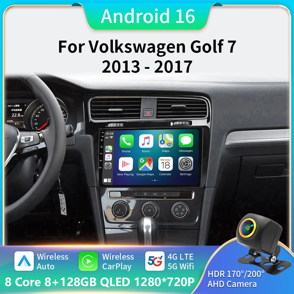 

Car Radio For Volkswagen VW Golf 7 MK7 GTI 2012 - 2020 Wireless Carplay Android Auto Multimedia GPS 2 Din autoradio DVD 5G BT