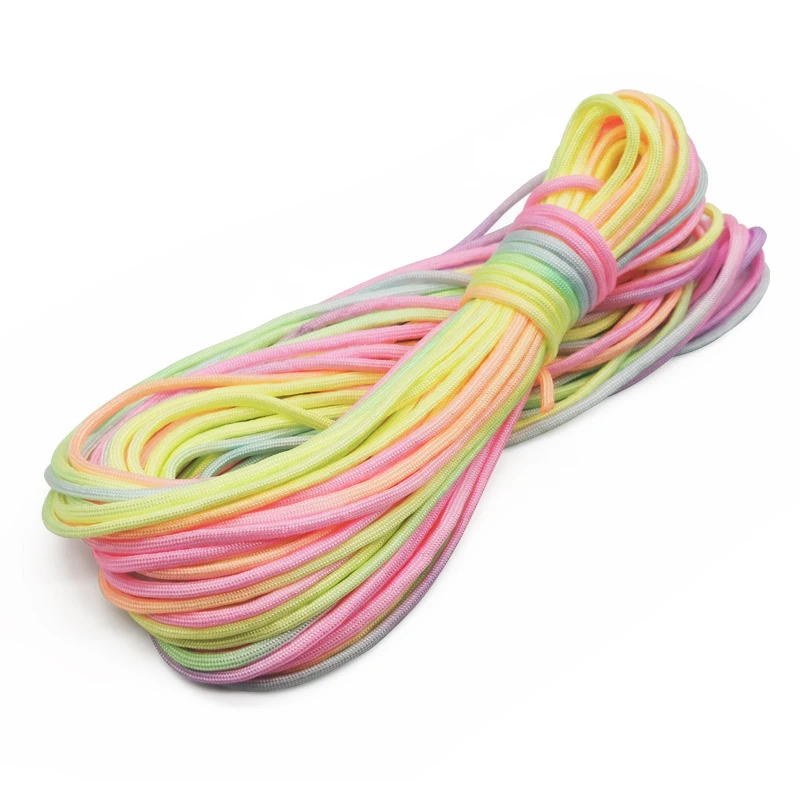 4mm Rainbow Colors Cord Rope III 7 Strand Parachute Lanyard Rope Climbing Camping Survival Equipment Paracord Bracelet