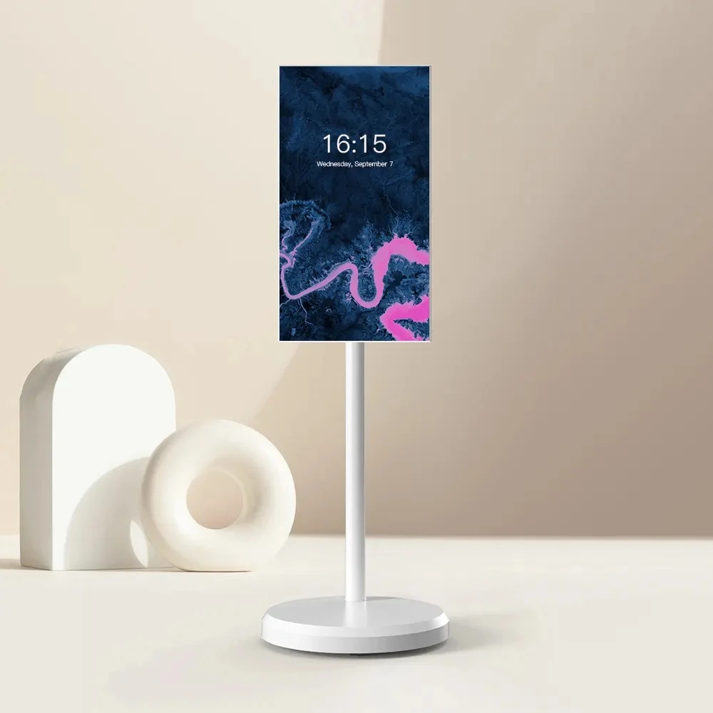 تلفزيون ذكي قائم على الأرض 2025 - شاشة محمولة تعمل باللمس مقاس 21.5 بوصة مع بطارية مدمجة وقاعدة متحركة (استخدام المنزل والمكتب) ​