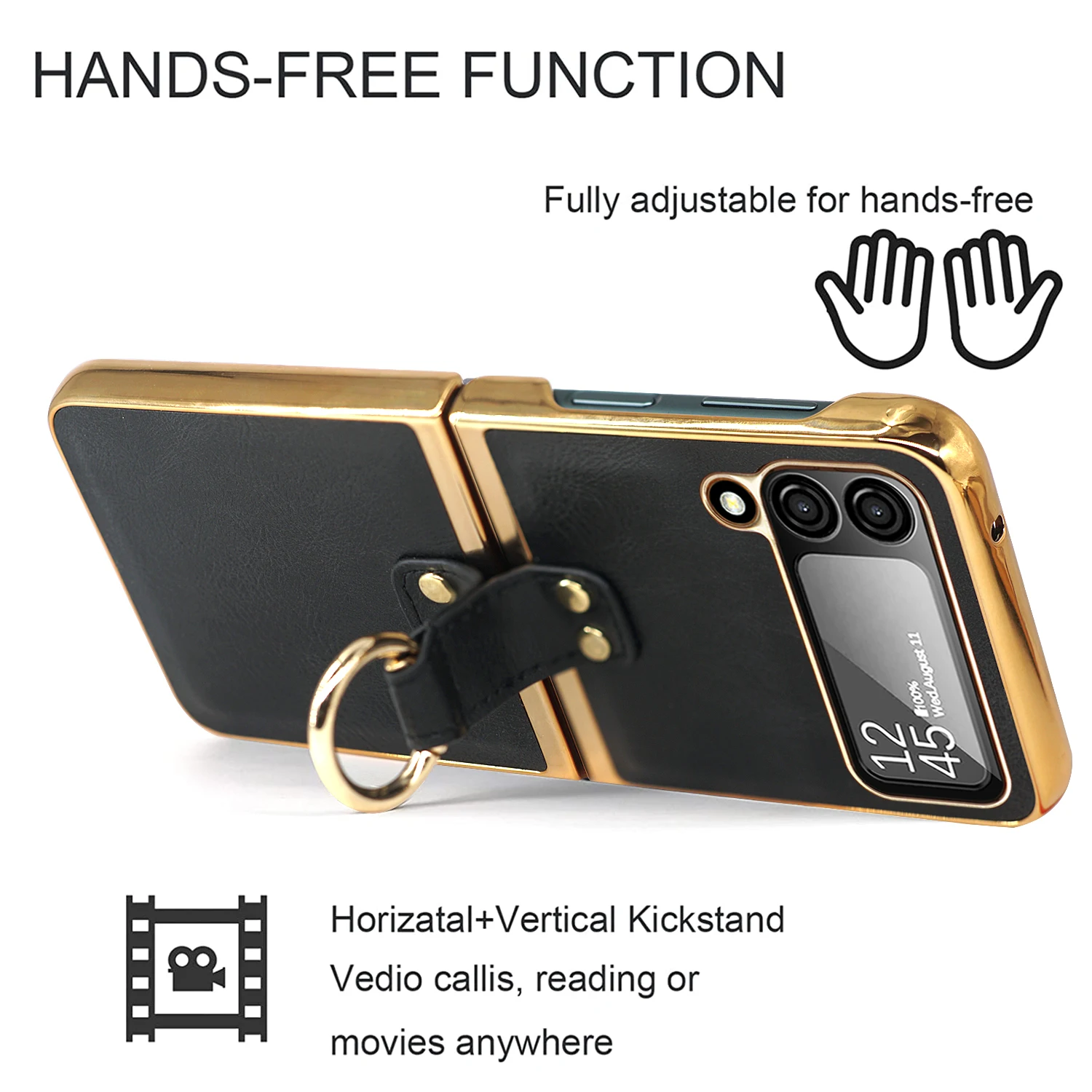 Luxury Business Retro Leather Case for Samsung Galaxy Z Flip 3/Z Flip 4 Folding Screen Shockproof Protective Cover Funda