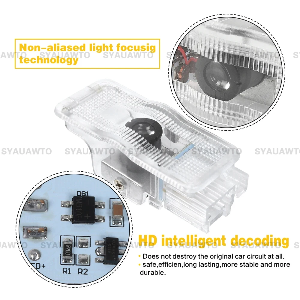 2x Car Door Welcome Light Projector Accessories For PEUGEOT 307 308 508 408 RCZ 206 306 207 208 406 5008 607 806 807 1994-2010 - view 5