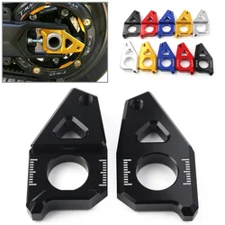 Motorbike Axle Spindle Chain Adjuster Blocks For Yamaha YZF R1 FZ1 2005-2015 & FZ8 TMAX 530 2012-2015