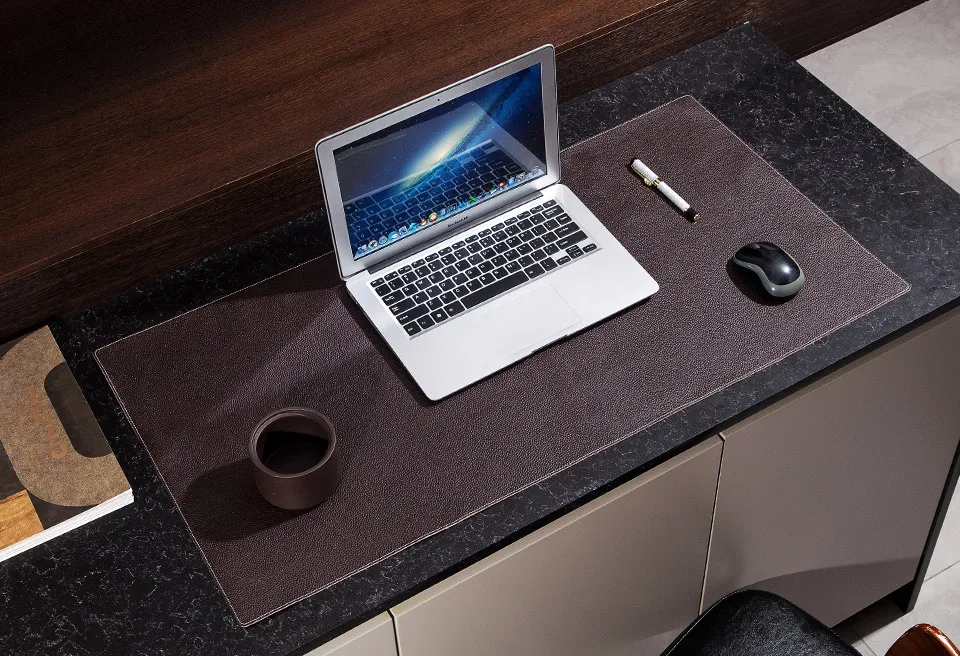 100% Genuine Leather Office Computer Table Mat Desk Study Desk Mat Large Mouse Pad Solid Color Desk Gaming Mice Pad For Laptop