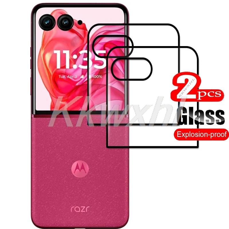 Cola de borda curvada 3d, 2 peças para motorola razr 60 capa de vidro ultra temperado razr60 pro 50 razr + 2024 2025 filme protetor de tela