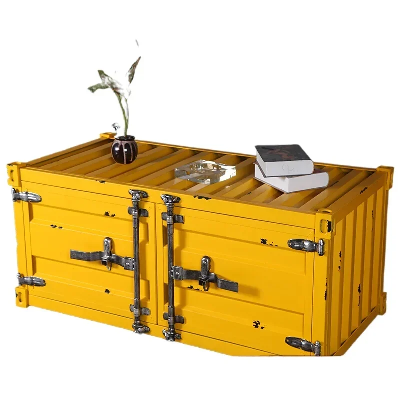 

Industrial style container furniture rectangular small apartment personalized creative coffee table